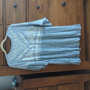 Umgee Embroidered Bell Sleeve Dress